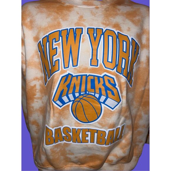 Women's Hybrid NBA New York Graphic Sweatshirt Orange Tie Dye Size XL - Picture 4 of 4
